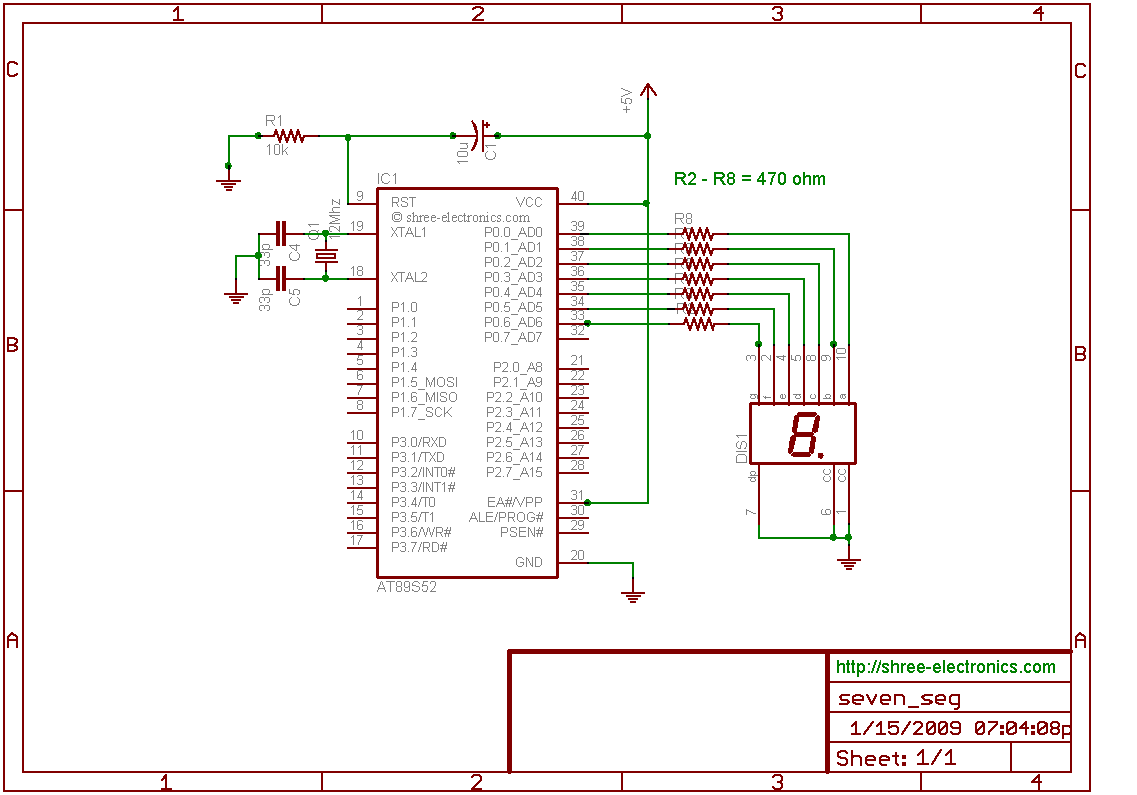 multiplexed 7 segment display multisim